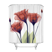 Уценка (дефекты)! Штора для ванной с цветочным принтом белая Tulips 180 х 180 см (код товара: 59456)