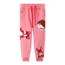Штани для дівчинки із зображенням тварин рожеві Forest animals оптом (код товара: 59567)