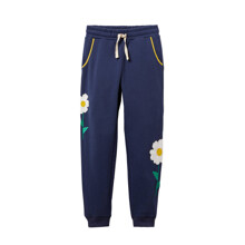 Штани для дівчинки з квітковим принтом сині White daisies оптом (код товара: 59565)