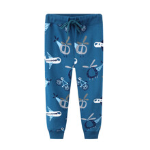 Штани для хлопчика із зображенням транспорту сині Aviation оптом (код товара: 59561)