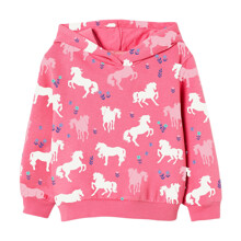 Худи для девочки с принтом лошадей розовое Horse farm (код товара: 59673)