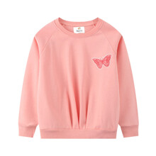 Свитшот для девочки с изображением бабочки розовый Butterfly оптом (код товара: 59681)