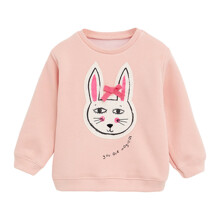 Свитшот для девочки с изображением зайца розовый You are magical оптом (код товара: 59662)