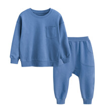 Костюм детский 2 в 1: свитшот и штаны синий Nice оптом (код товара: 59742)