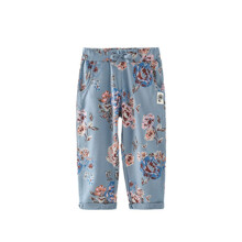 Штаны для девочки с цветочным принтом голубые Flowers (код товара: 59706)