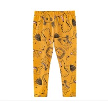 Леггинсы для девочки с изображением животных желтые Zoo оптом (код товара: 59942)