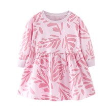 Плаття для дівчинки з довгим рукавом рожеве Pleasure оптом (код товара: 59925)