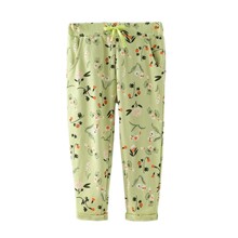 Штаны для девочки с цветочным принтом зеленые Flowers (код товара: 59939)