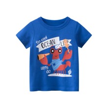 Футболка детская с изображением краба синяя Funny Crab (код товара: 60027)