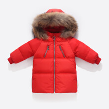 Уцінка (дефекти)! Куртка-пуховик дитяча однотонна червона Creative (код товара: 60080)