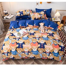 Комплект постельного белья с изображением медведей Good bears (полуторный) оптом (код товара: 60177)