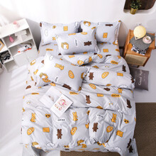 Комплект постельного белья с изображением сладостей серый Pleasure (двуспальный-евро) (код товара: 60182)