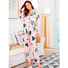 Уценка (дефекты)! Пижама женская с цветочным принтом розовая Spring flowers (код товара: 60100)