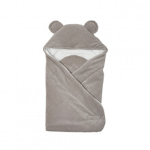 Детский плед-конверт велюровый серый Soft ears, 80 х 80 см (код товара: 60420)