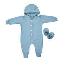Комбинезон с пинетками детский однотонный голубой Baby comfort (код товара: 60414)