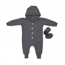 Комбинезон с пинетками детский однотонный серый Baby comfort (код товара: 60423)