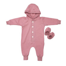 Комбінезон з пінетками для дівчинки однотонний рожевий Baby comfort (код товара: 60412)