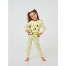 Пижама для девочки с длинным рукавом и рисунком пчел желтая Flying bee (код товара: 60463)