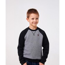 Світшот для хлопчика двокольоровий сірий з чорним Melange (код товара: 60488)