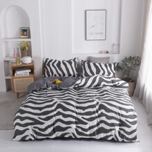 Уценка (дефекты)! Комплект постельного белья с животным принтом серый Zebra (двуспальный-евро) (код товара: 60577)